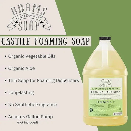 Adams Handmade Soap Liquid Foaming Soap 1 Gal - Euc Spearmint (Pack of 4) - ModernBath