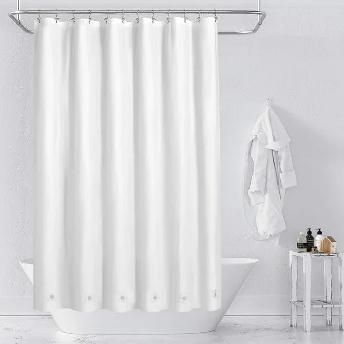 Barossa Design White Shower Curtain Liner with 6 Magnets - Waterproof PEVA Shower Liner for Bath Tub, 72" x 72" Standard Size, PVC Free & Metal Grommets - White, 72x72 - ModernBath