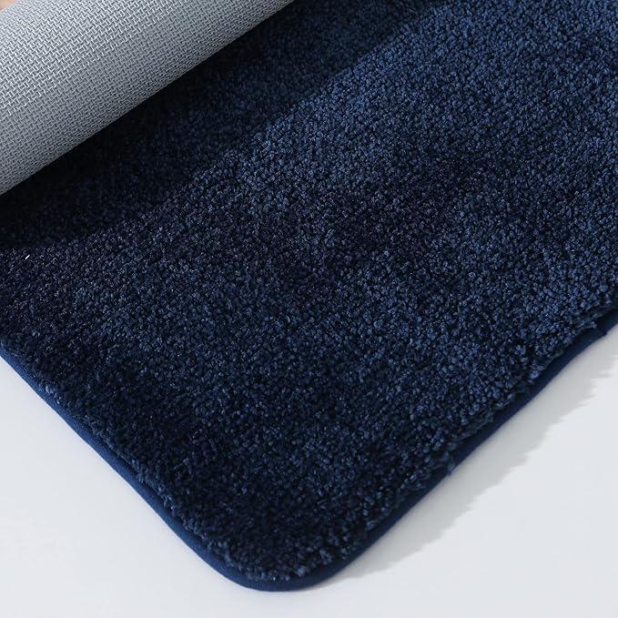 COSY HOMEER Bath Rugs for Bathroom Extra Thick- Anti-Slip Bath Mats Soft Plush Yarn Shaggy 100% Strong Mirco Polyeste Mat Living Room Bedroom Mat Floor Water Absorbent(Navy,24x36 - Inches) - ModernBath