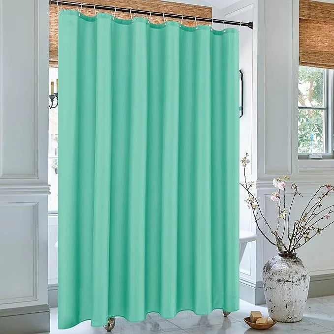 Biscaynebay Extra Long Fabric Shower Curtain Liners 72" Width by 84" Length, Teal Bathroom Curtains, Water Resistant Rust Resistant Grommets Top Weighted Bottom Machine Washable - ModernBath