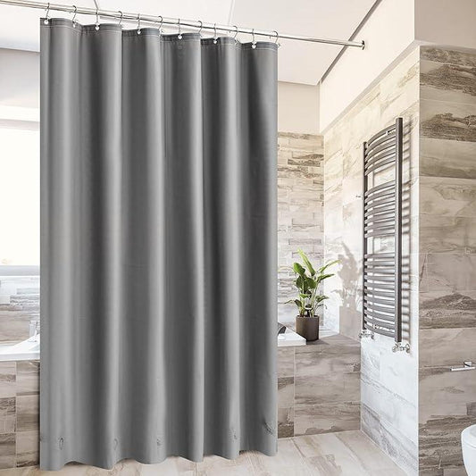 Barossa Design Gray Shower Curtain Liner with 6 Magnets - Heavy Duty Waterproof PEVA Shower Liner for Bathroom, 72" x 72" Standard Size, Metal Grommets - Dark Gray, 72x72 - ModernBath