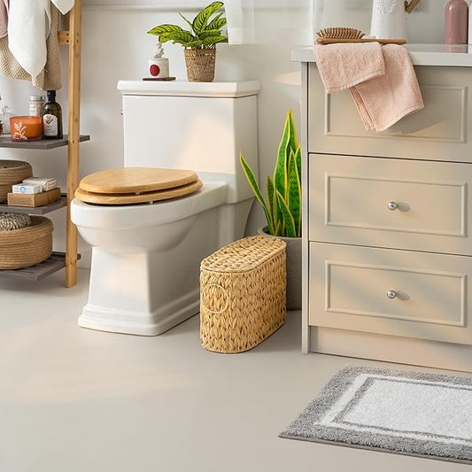 GRANNY SAYS Toilet Paper Storage Basket with Handle, Decorative Toilet Paper Holder, Waterproof Bathroom Organizers and Storage, Wicker Basket for Bathroom Storage