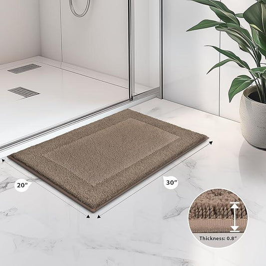 anllugs Bathroom Rugs 20" x 30", Non-Slip Extra Soft Absorbent Bath Rugs, Machine Washable Quick Dry Bath Mats for Bathroom Floor, Shower, Bathtub and Sink, Grayish Brown & Coffee - ModernBath