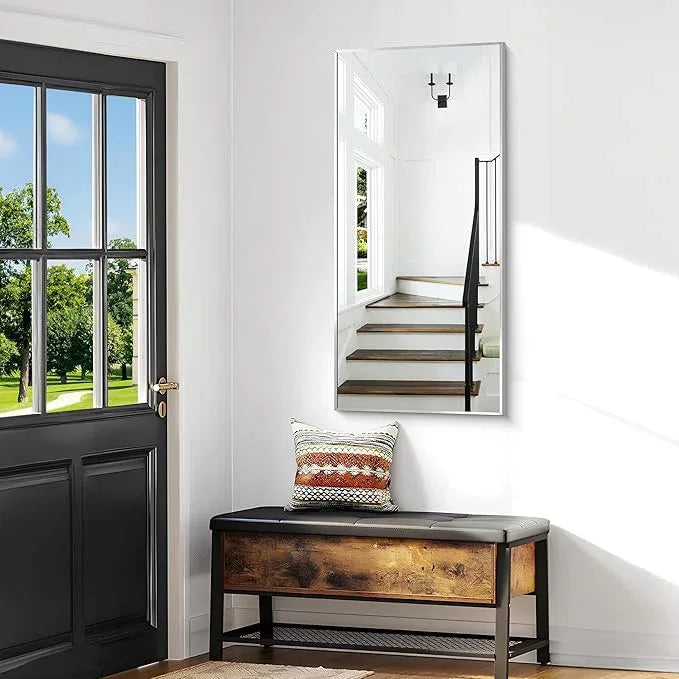 BONEWEI Silver Bathroom Mirror,24x48 inch Wall Mirror for Bathroom Wall Mounted,Large Rectangle Mirror for Bathroom Over Sink,Modern Metal Frame for Living Room,Bedroom Entryway,Horizontal/Vertical - ModernBath