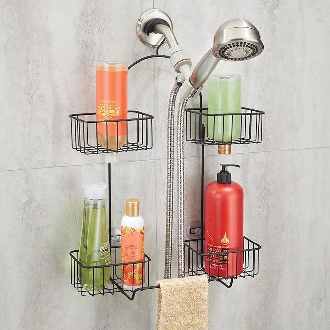 iDesign Hanging Handheld Shower Hose Caddy - Storage for Shampoo, Conditioner, or Body Wash - Matte Black - ModernBath