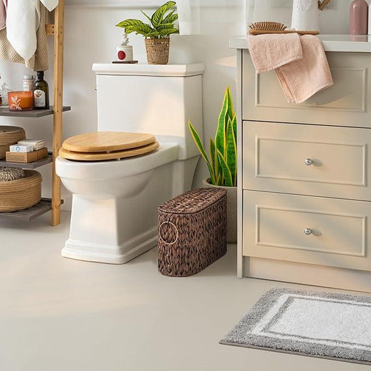 GRANNY SAYS Toilet Paper Storage Basket with Lid, Woven Toilet Paper Holder, Waterproof Bathroom Organizers and Storage, Wicker Basket for Bathroom Storage, Brown - ModernBath