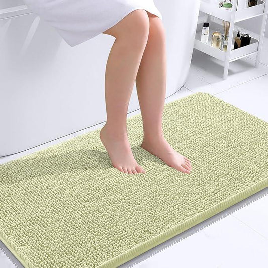 OLANLY Bathroom Rugs 44x24, Extra Soft Absorbent Chenille Bath Rugs, Rubber Backing Quick Dry, Machine Washable Bath Mats for Bathroom Floor, Tub and Shower, Home Decor Accessories, Vanilla - ModernBath