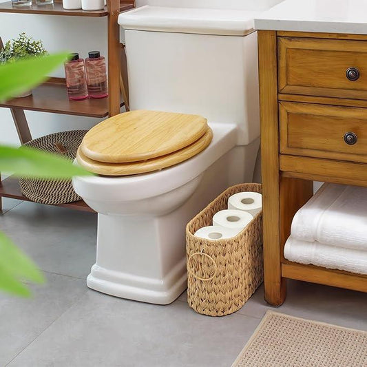 GRANNY SAYS Toilet Paper Storage, Bathroom Storage Basket, Toilet Paper Basket for 6 Mega Rolls, Toilet Paper Holder with Storage, Wicker Basket for Bathroom Accessories - ModernBath