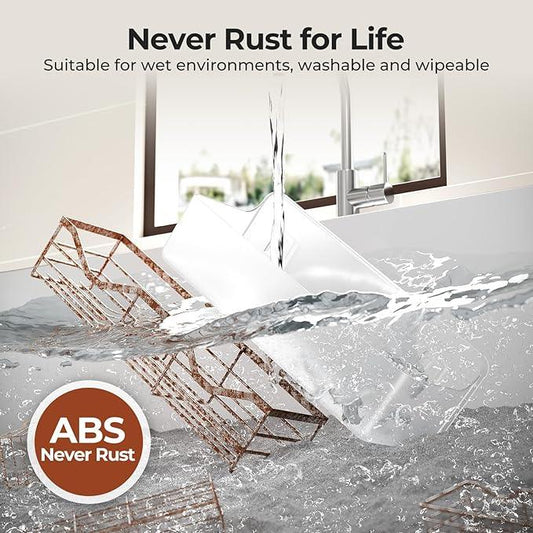 Orimade Shower Caddy 5-Pack, No-Drill Adhesive Shelves for Bathroom, Rustproof ABS Storage Organizer Set, Clear - ModernBath