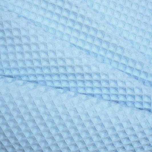River Dream Sky Blue Fabric Shower Curtain Set, Cotton Blend, Waffle Weave, with Snap in Replacement Liner,71 x 86 inches - ModernBath
