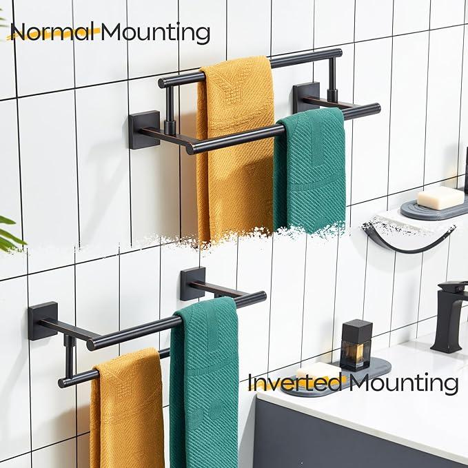 KOKOSIRI Hand Towel Bar 16-Inch Towel Holder Bathroom Rack for Bath Cabinet Towel Rails Oil Rubbed Bronze Stainless Steel B5009ORB-L16 - ModernBath