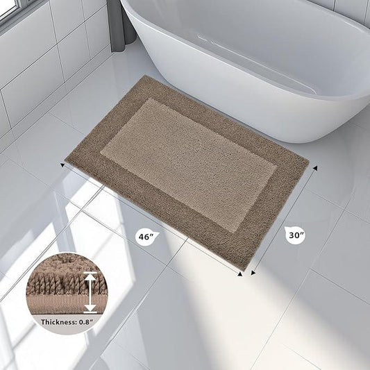 anllugs Bathroom Rugs 30" x 60", Non-Slip Extra Soft Absorbent Bath Rugs, Machine Washable Quick Dry Bath Mats for Bathroom Floor, Shower, Bathtub and Sink, Grayish Brown & Coffee - ModernBath