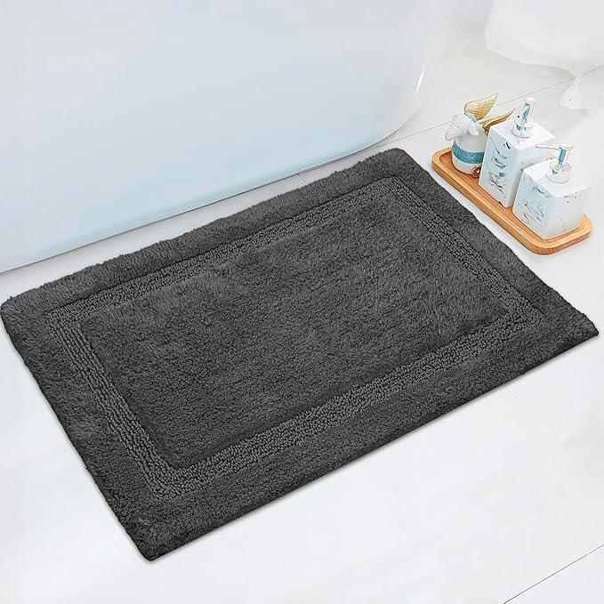 C23 Luxury Bathroom Rugs, Bath Mat - 20"x32" & 16"x24", 2200 GSM Tufted Cotton Bathroom Mat, Ultra-Absorbent Quick Dry Heavyweight Non-Slip Bathmat, Thick Soft Plush Machine Washable Bath Rug - 2 Pack - ModernBath