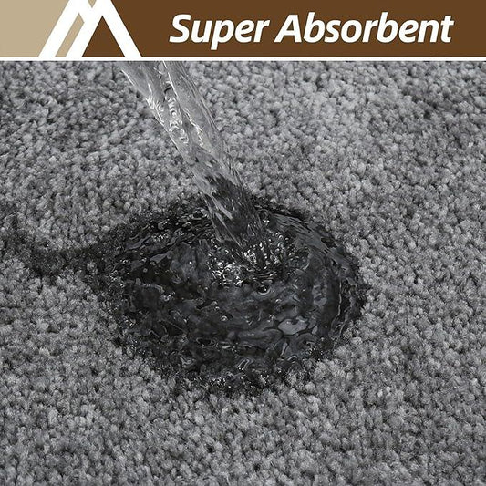 COSY HOMEER Bath Rugs for Bathroom Extra Thick - Anti-Slip Bath Mats Soft Plush Yarn Shaggy 100% Strong Mirco Polyeste Mat Living Room Bedroom Mat Floor Water Absorbent(Dark Grey,24x48 - Inches) - ModernBath