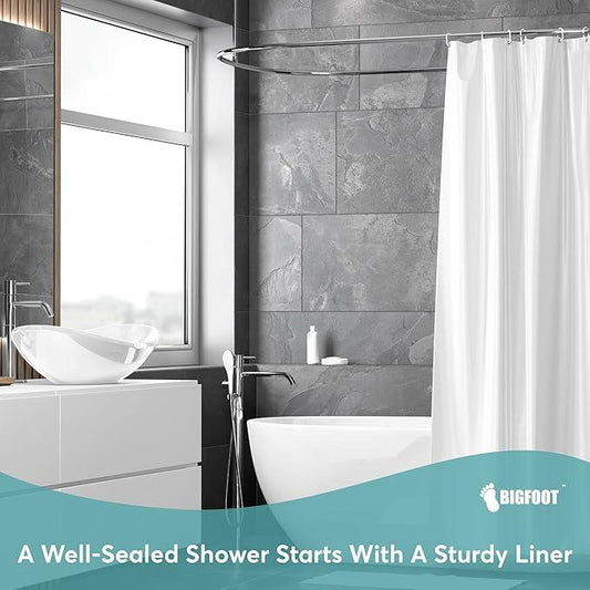 BigFoot Clear Shower Curtain Liner - 72x72 Odorless Plastic with Magnets, Washable Long Bathroom Curtain - Premium PEVA Waterproof Bath Shower Liner, Rust-Proof Bathroom Essentials - ModernBath
