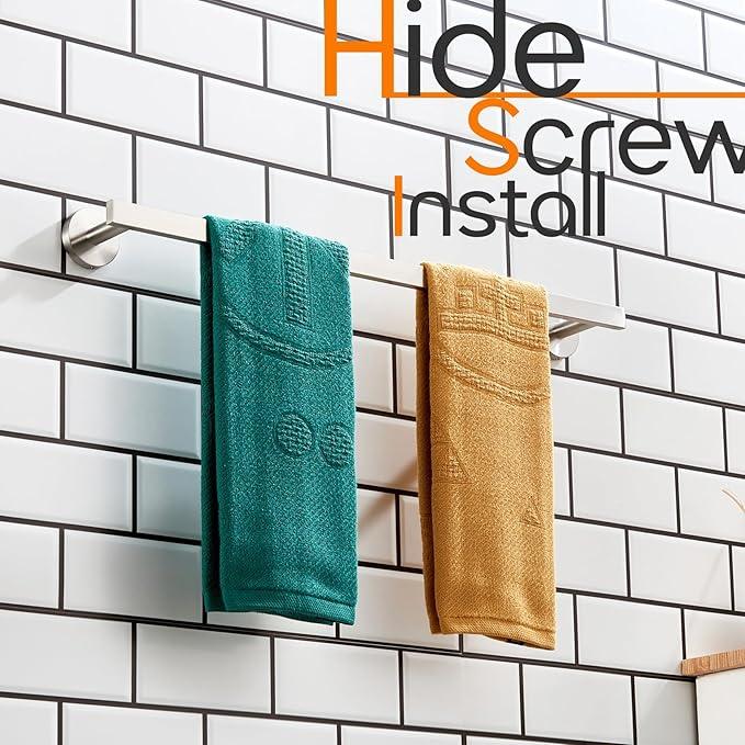 20 Inch Bathroom Towel Bar Bath Towel Rack Kitchen Towel Holder Towel Shelf Wall Mounted SUS304 Stainless Steel Brushed Nickel AN4001BR-L20 - ModernBath