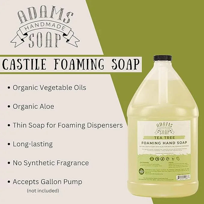 Adams Handmade Soap Liquid Foaming Soap 1 Gal - Tea Tree - ModernBath