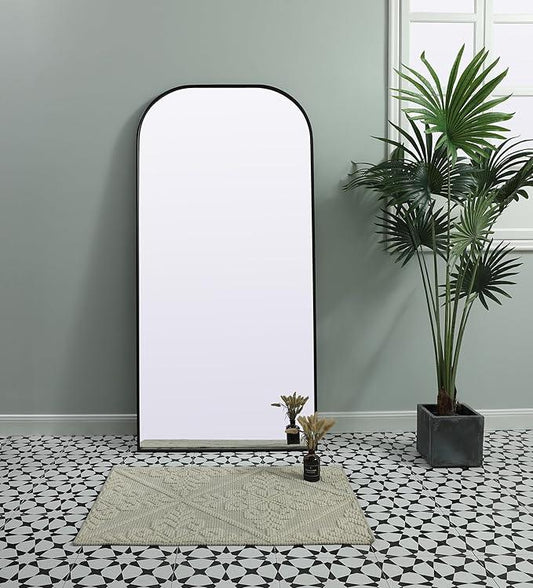 Illuminate, Metal Frame Arch Full Length Mirror 32X66 Inch in, Modern, Black - ModernBath