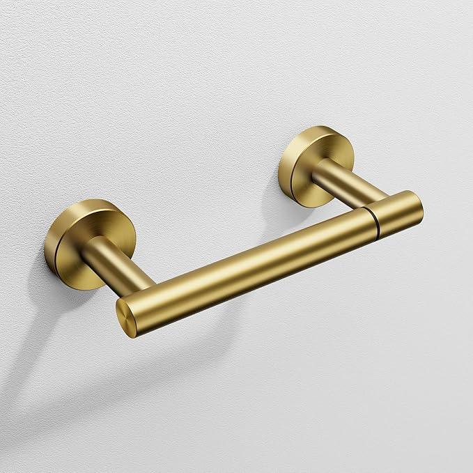 Day Moon™ (2 Pack) Gold Toilet Paper Holder - Brushed Gold Toilet Paper Holder Wall Mount - Modern Toilet Paper Roll Holder - Bathroom Toilet Paper Holder - Pivoting Toilet Paper Holder - ModernBath