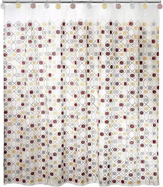 Zahari Home 13pc Sedona Sheer Shower Curtain Set Sheer Shower Curtain & 12 Shower Curtain Hooks Fun Shower Curtain Beige Shower Curtain Unique Design Stylish Shower Curtain Set Retro Shower Curtain - ModernBath