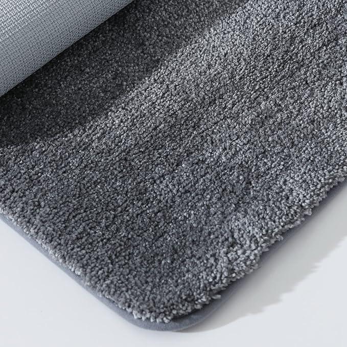 COSY HOMEER Bath Rugs for Bathroom Extra Thick - Anti-Slip Bath Mats Soft Plush Yarn Shaggy 100% Strong Mirco Polyeste Mat Living Room Bedroom Mat Floor Water Absorbent(Dark Grey,24x36 - Inches) - ModernBath