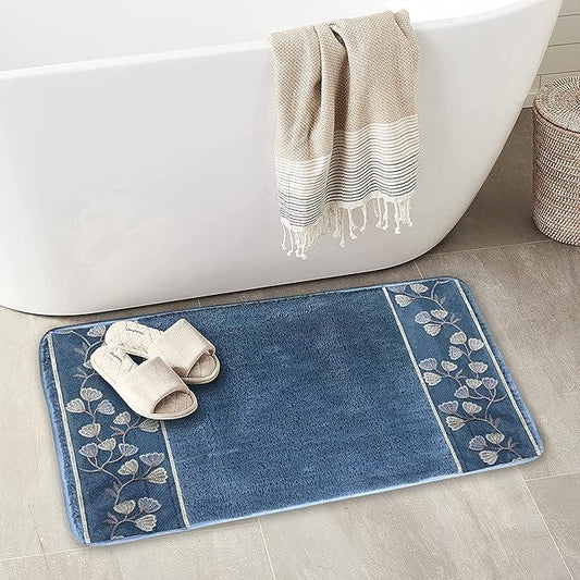 Zahari Home Capri Bathroom Rug Luxury Bath Rug Washable Beautiful Shower Mat Unique Design Stylish Non Slip Shower Mat Royal Blue Bath Rug Bath Shower Tub Decor - ModernBath