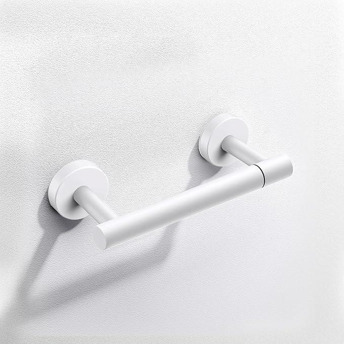 Day Moon™ Matte White Toilet Paper Holder Wall Mount - Modern Pivoting Toilet Paper Roll Holder - ModernBath