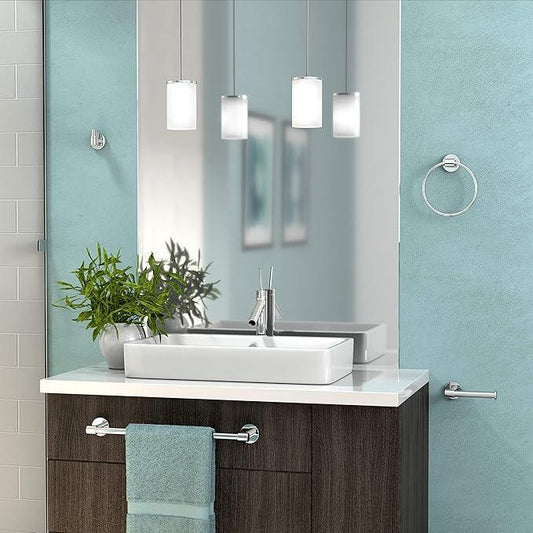 Gatco 4666 Reveal Glass Shelf, Chrome | Wall Mounted 20.13" W X 5.40" D Curved Tempered Glass Shelf | Floating Glass Shelf for Bathroom Storage - ModernBath