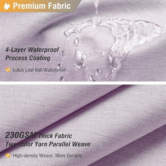 BTTN Extra Long Shower Curtain, 96 Inch Long Linen Textured Heavy Duty Fabric Shower Curtain Set with 12 Plastic Hooks, Tall Decorative Neutral Waterproof Cloth Shower Curtain for Bathroom, Lavender - ModernBath
