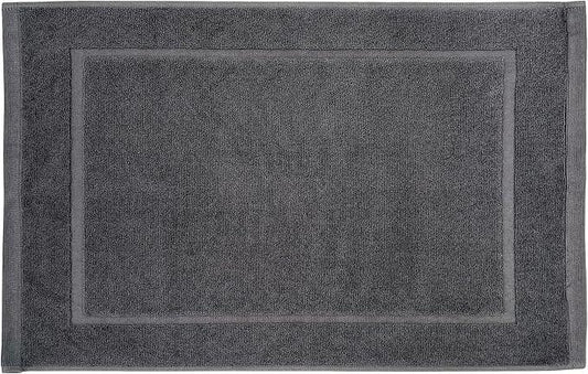 Lincoln & Palm 1-Piece Turkish Cotton Bath Mat - Soft, Plush, and Absorbent - 1000 GSM Thick Luxury Spa and Hotel Style - No Rubber Backing - Silver-Infused SILVERbac (1 Piece Bath Mat, Charcoal) - ModernBath