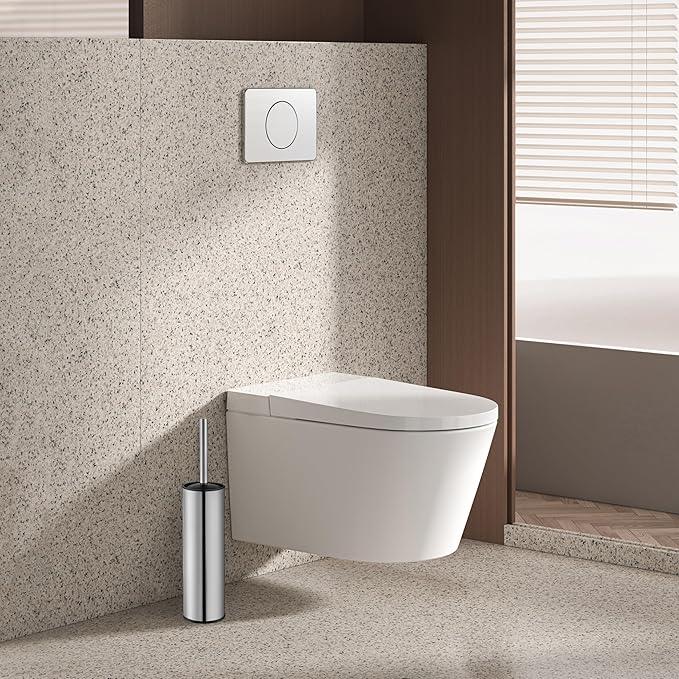 BGL Chrome Toilet Brush and Holder,Stainless Steel Toilet Brushes for Bathroom with Holder - ModernBath