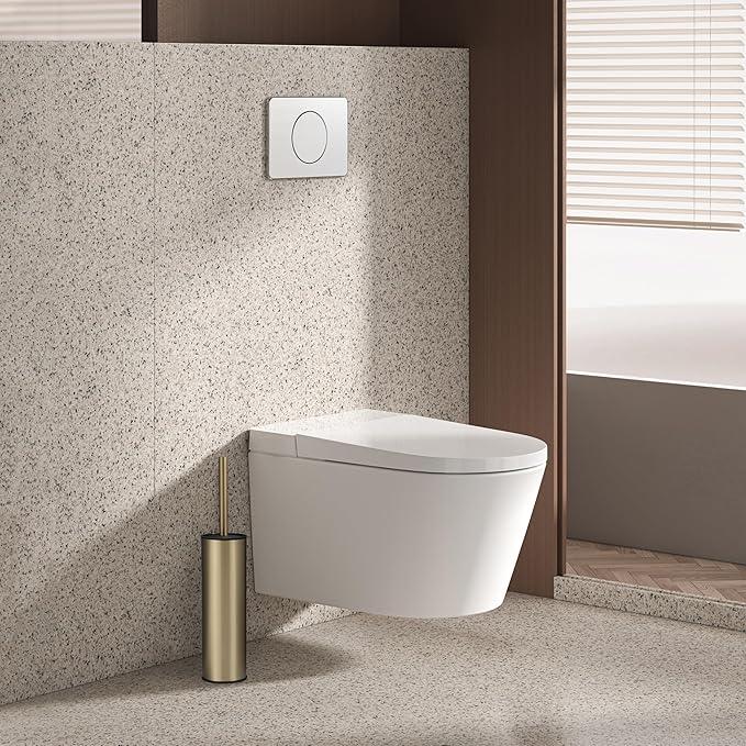 BGL Brushed Gold Toilet Brush and Holder,Stainless Steel Toilet Brushes for Bathroom with Holder - ModernBath