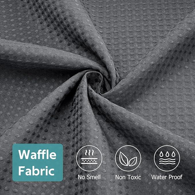 Vipfree 3 in 1 Shower Curtain Set, Waffle Shower Curtain and Liner Set with 12 Double Sided Shower Curtain Hooks, 258GSM Luxury Weighted Cloth Shower Curtains for Bathroom,72 W x 72 H,Graphite Gray - ModernBath