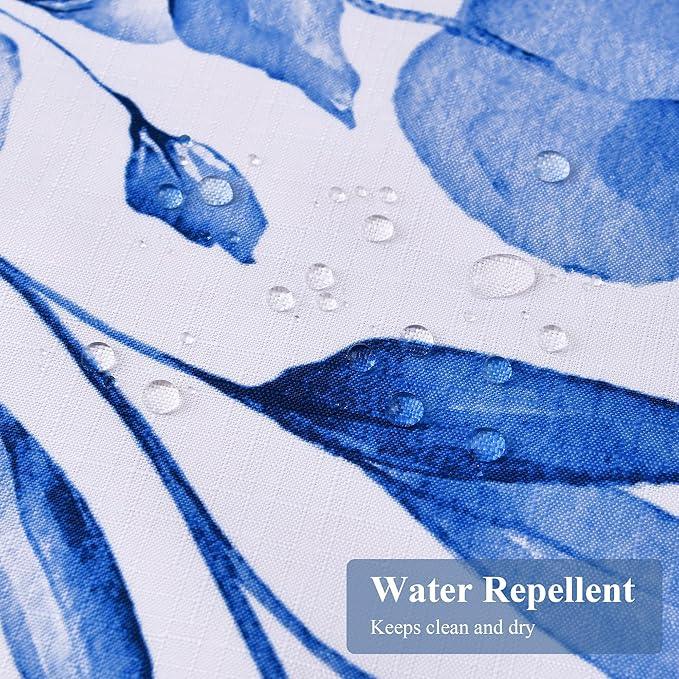 BOODII Blue Plant Watercolor Shower Curtains 72 inches Long Floral Leaf Shower Curtain for Bathroom Botanical Leaves Hunter Blue Eucalyptus Curtain Jungle Bathroom Decor 72x72 - ModernBath