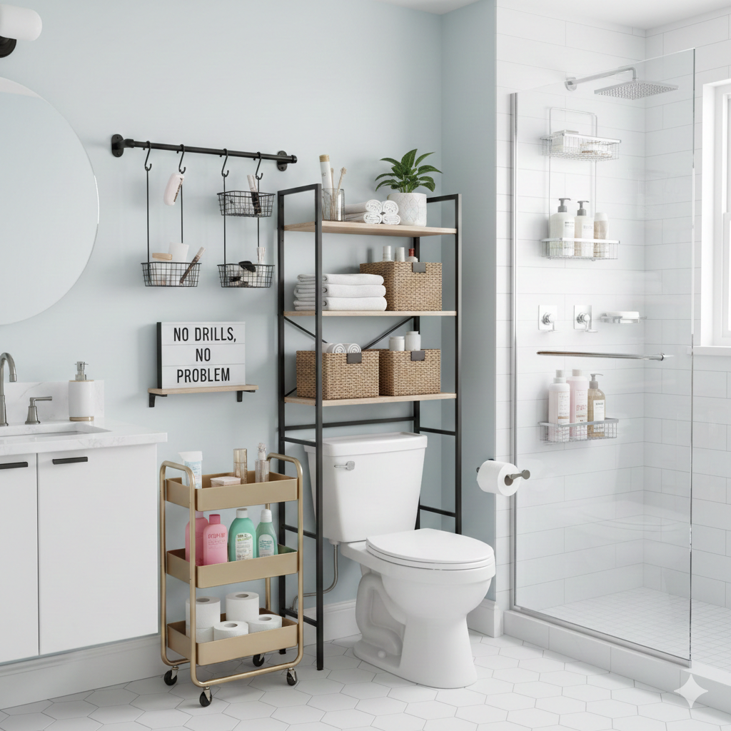 The Best No-Drill Bathroom Storage for Renters