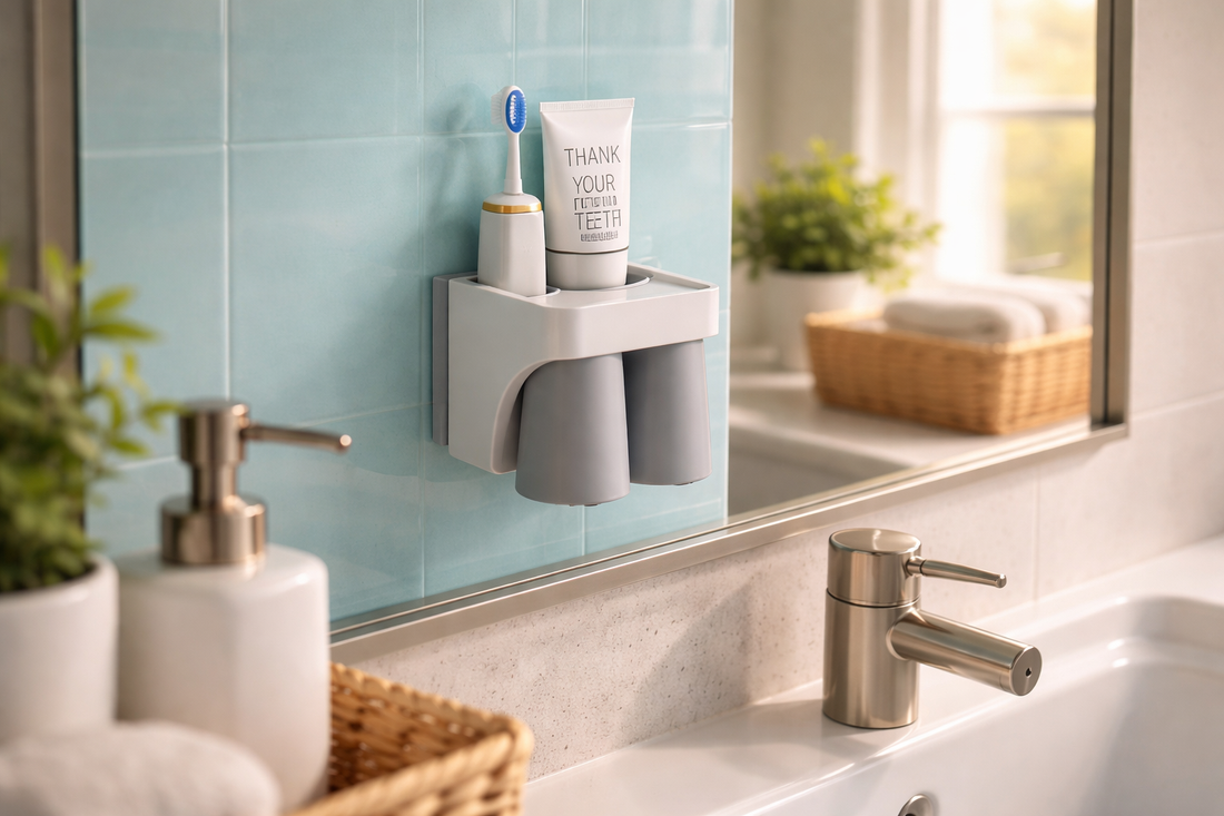 Elevate Your Sink Space: A Smarter, Hygienic Way to Store Toothbrushes with Magnetic Wall Organization