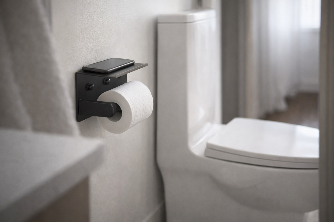 A Small Bathroom Upgrade That Makes a Big Difference: The Toilet Paper Holder with a Built-In Shelf