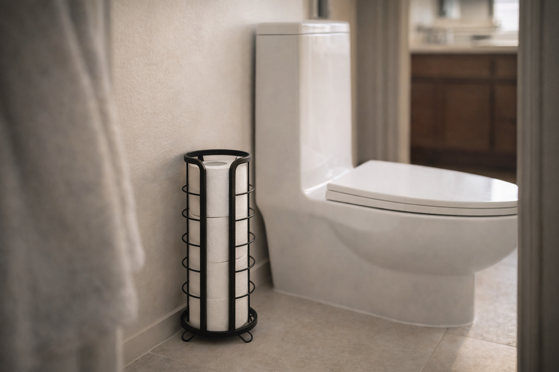A Smarter Way to Store Toilet Paper in Small Bathrooms