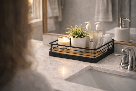 A Smarter Way to Use the Space Above Your Toilet: Minimal Bathroom Organization with a Tank Storage Tray