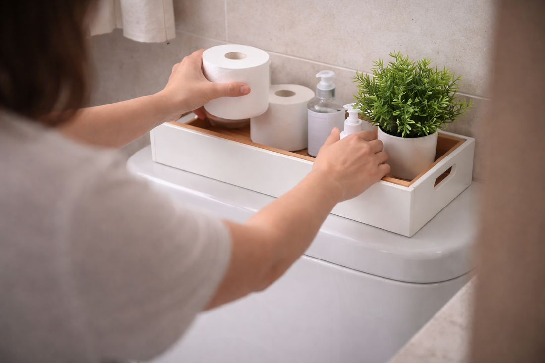 A Small Surface, Reimagined: Turning Your Toilet Tank Into a Functional Storage Zone