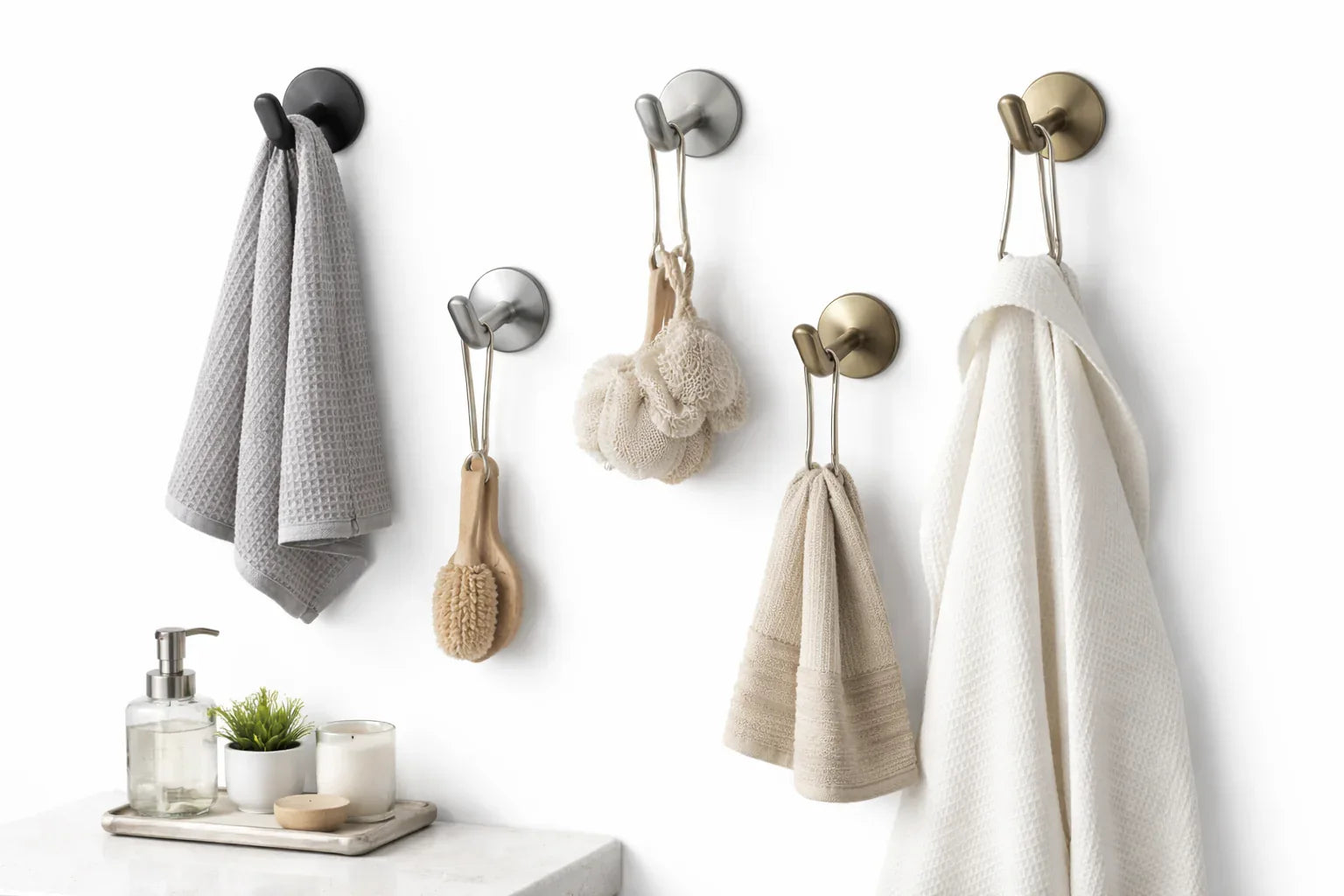 Clean Room Spring Hook Robe Hooks for Clean Organized and Space Saving Bathroom Storage ...