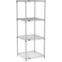Nexel Adjustable Wire Shelving Unit, 4 Tier, NSF Listed Commercial Storage Rack, 24" x 24" x 63", Silver Epoxy - ModernBath