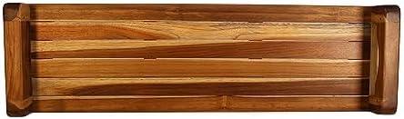 EcoDecors, 29 inch, with LiftAid Handles, Bath Tray for Tub, Bath Tub Tray Wood, Bathtub Table, Caddy for Bathtub in Natural Teak - ModernBath