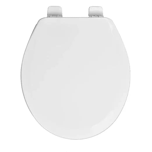 Centoco Round Toilet Seat, Heavy-Duty Wood Core with Plastic Scratch-Resistant Finish, Residential, Made in the USA, 700-001, White - ModernBath