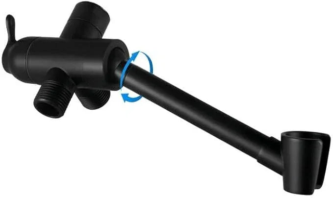 YDmeet All Metal Shower Diverter Valve With HandShower Holder - Upgraded 3 Way Shower Head for Handheld and Fixed Rain Showerhead - Universal G1/2 Arm, Bathroom Part, Matte Black - ModernBath