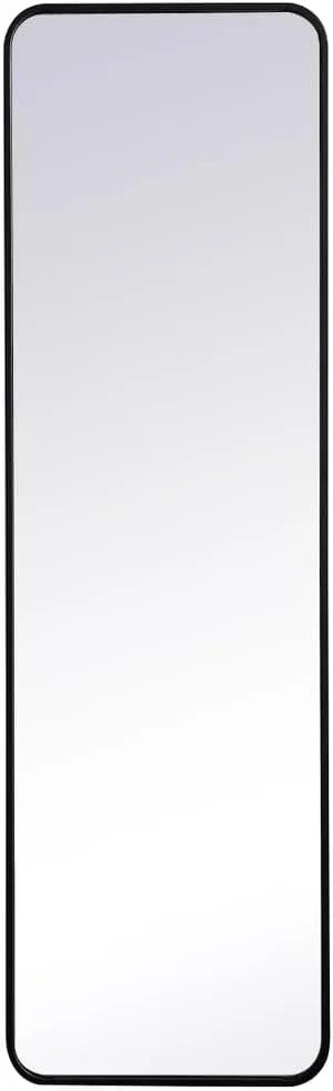 ARS Concepts Aura, Soft Corner Metal Rectangular Mirror 18X60 Inch in, Modern, Black - ModernBath