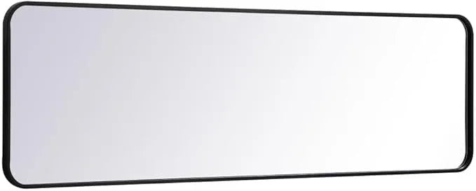 ARS Concepts Aura, Soft Corner Metal Rectangular Mirror 18X60 Inch in, Modern, Black - ModernBath