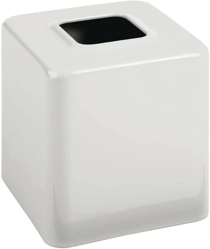 mDesign Metal Square Tissue Box Cover, Modern Facial Paper Holder, Accessories for Bathroom Vanity Countertop, Bedroom Dresser, Night Stand, Desk, Office, End Table, Unity Collection, Light Stone Gray - ModernBath