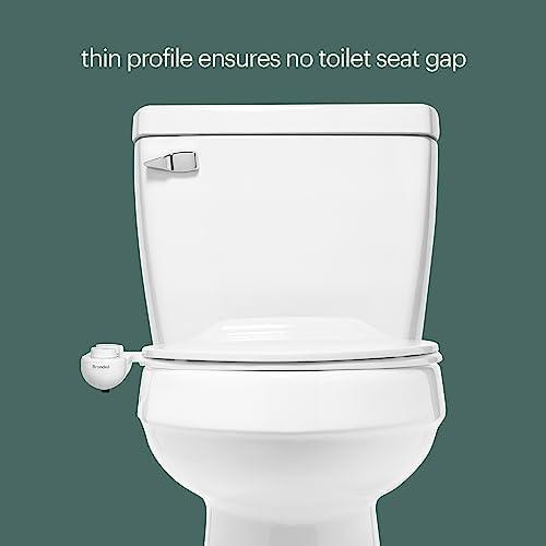 Brondell Fresh Spa Adjustable, Bidet Attachment FSA-25 for Toilet Seats with Adjustable Single Nozzle, Side Arm Control, Thin Profile, White (Dual Temperature) - ModernBath