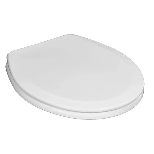 Centoco Round Toilet Seat, Heavy-Duty Wood Core with Plastic Scratch-Resistant Finish, Residential, Made in the USA, 700-001, White - ModernBath